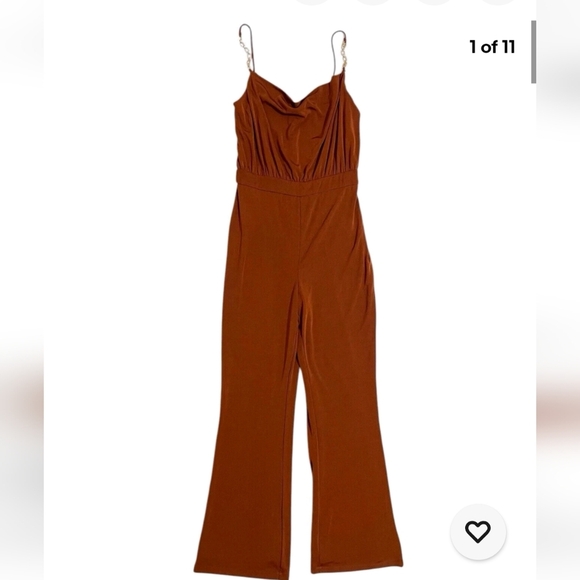 Jason Wu Jumpsuit Brown Emmett Stretch Embellished Rhinestones - Picture 1 of 10